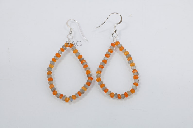 SALE Labradorite Earring Carnelian Earring Silver Earring,Beautiful 92.5 Silver Earring