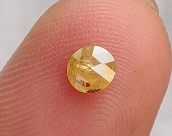 0.30 Cts Yellow DIAMOND Round 4.3 mm Diamond Rose Cut Round Loose Diamond Conflict Free Diamond Shape