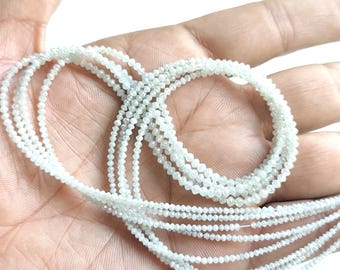 16 inch Natural White Diamond Faceted Beads, 2-3.3 mm, Loose Diamond Beads