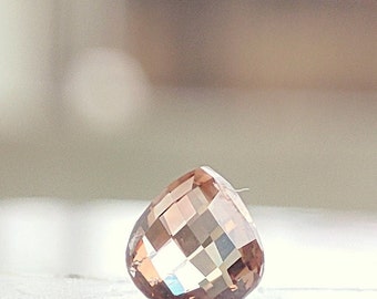 Corazón de diamante color champán de 0,17 quilates con corte de damero, 3,7 mm, diamantes naturales en forma de corazón, calidad VVS1, diamantes sueltos de color marrón con corte de damero.