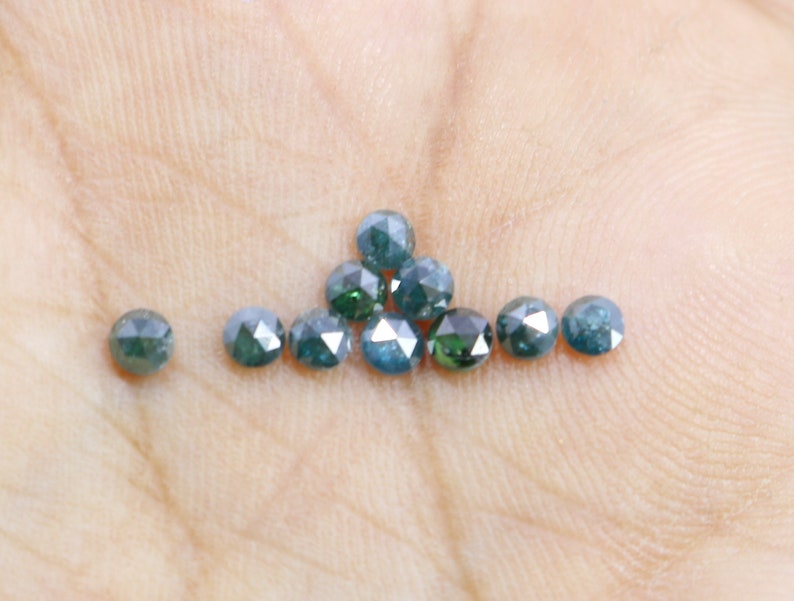 10 pieces Natural Blue Diamond Rose Cut 3 mm
