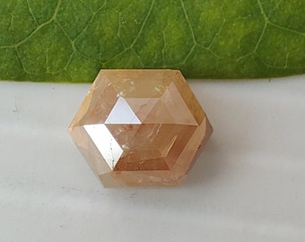 1.35 Carats Yellow Diamond Rose Cut Hexagon, Conflict Free Natural Yellow Diamond Shape, 6.5X6 mm S1 Quality Loose Diamond Shape B6650