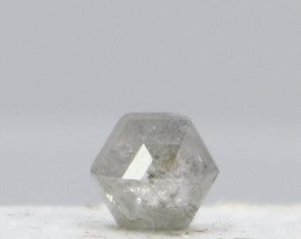 0.50 Carats Salt Pepper Diamond Rose Cut Hexagon, 4.5 mm Natural Diamond Shape, S1 Quality Conflict Free Loose Rare Diamond Shape
