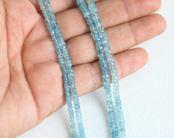 AAA+ Aquamarine Gemstone 4 mm-5.5 mm Beads, Offiki Aquamarine Bead Briolettes, Natural Aquamarine Semi Precious Gemstone Beads, 13 inch
