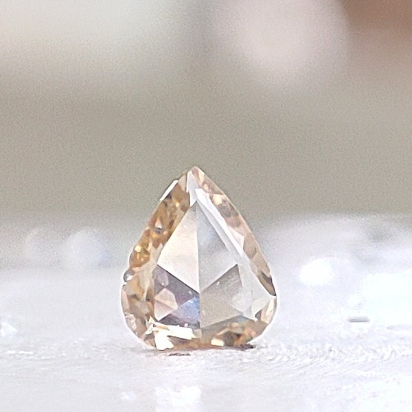 0.08 Carats Champagne Diamond Rose Cut Pears, VVS1 Quality Loose Natural Diamond Conflict Free Natural Diamond Gemstone Jewel I943
