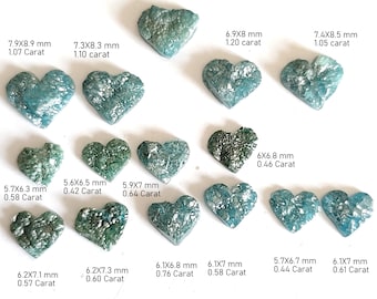 Corazón de diamante azul en bruto, diamante natural en bruto libre de conflictos