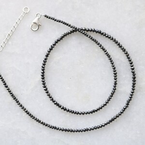 natural Diamond Necklace Natural Black Diamond beads Sterling Silver Black Diamond Beads Loose Diamond Beads necklace Handmade Jewelry