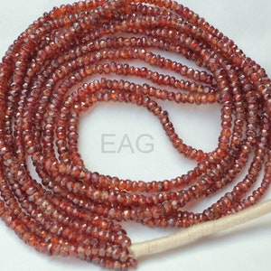 13.5 inch Jacinth Zircon Faceted Beads AAA+ Quality Natural Zircon Rondelle Beads Loose Natural Zircon Faceted Bead zircon beads
