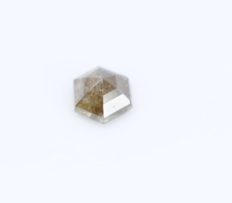 1.10 Cts Natural LB Salt Pepper Diamond Rose Cut Hexagon shape 1 Piece 6.7 mm Diamond