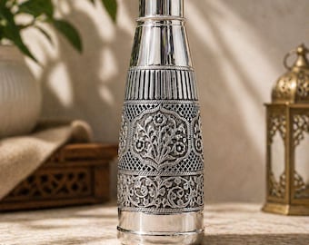 Pure 925 Fine Silver Water Bottle, Sterling Silver Flask For Water & Milk, Baby Kids Silver Drinking Healthy Utensil, Luxury Family Gift