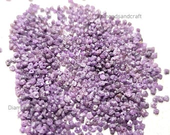 Natural Rough Purple Drilled Diamond Lot, Earth-Mined Irregular Shape Diamonds for Jewelry Making