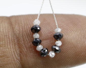 Faceted White diamond Black Diamond Beads VS2 Quality, 0.90 ct natural diamond bead