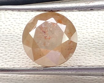 Diamante de fantasía de 1,20 quilates, talla brillante redonda, 6,5 mm, libre de conflictos, suelto, diamante amarillo natural, talla completa redonda