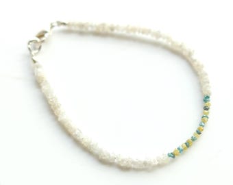 Hermosa pulsera de diamantes multicolor / Diamantes libres de conflicto / Pulsera de plata de ley 925 / Joyería de lujo hecha a mano