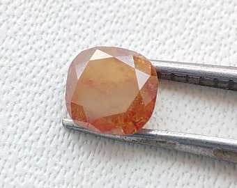 Diamante amarillo talla cojín de 0,50 quilates, color rosa, calidad VS1, 4,7 x 4,8 mm, diamante natural talla cojín.