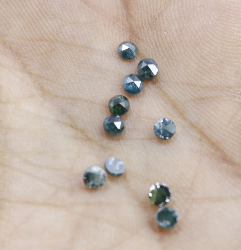 10 pieces Natural Blue Diamond Rose Cut 3 mm