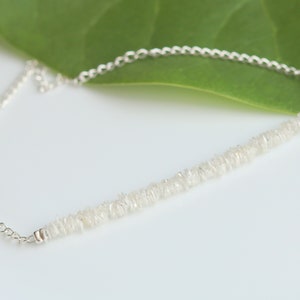 White Diamond Beads Necklace Diamond uncut ring Natural Diamond Sterling Silver Necklace Anniversary Gift Diamond Daily Wear Necklace
