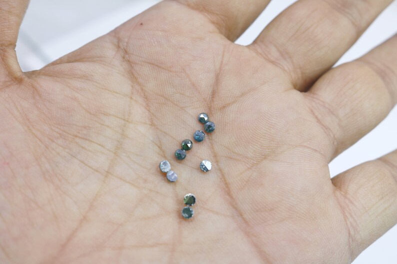 10 pieces Natural Blue Diamond Rose Cut 3 mm