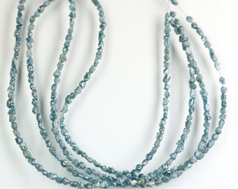 Fragmentos de diamante azul natural de 16 pulgadas, sin tallar, de 2,5 a 3 mm.