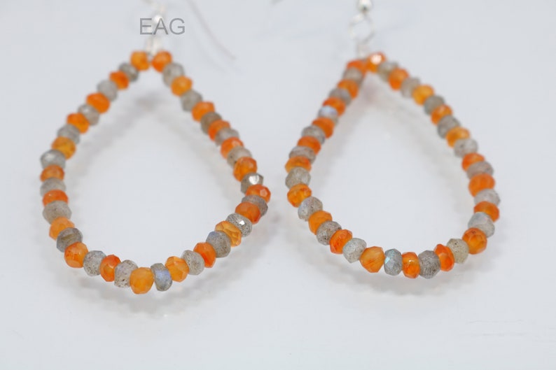 SALE Labradorite Earring Carnelian Earring Silver Earring,Beautiful 92.5 Silver Earring