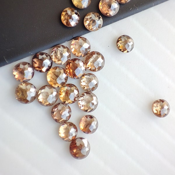 2.5 mm Brown Diamond Round Natural Diamonds Tamboli Cut Round VVS1 6 Pieces Conflict Free Diamond Rose Cut Round Natural Genuine Diamond