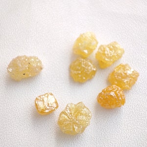 Yellow Diamond uncut raw rough 8 Pcs S1 Quality Loose raw rough diamond natural yellow diamond Conflict Free untreated unheated diamond