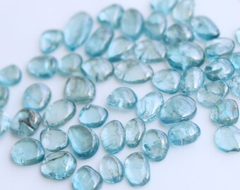 Blue Zircon Smooth Cabochon, AAA+ Quality Loose Blue Zircon Shape Gemstone 50 Piece Handmade Jewel