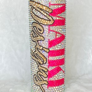 Bling Tumbler Rhinestone Tumbler Bling Cup Custom with Name and Other Phrase.