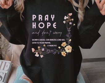 Padre Pio Sudadera St Padre Pio Arte Regalo Católico Santos Católicos Sudadera Católica Sudadera Botánica Saint Citas Christian Crewneck