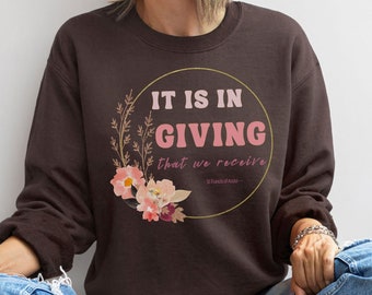 St Francis Assisi Crewneck Sweatshirt, Saint Francis, Faith Based Shirt, Catholic Saints Catholic Sweatshirt Faith Shirt, Oversize Christian