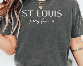 St Louis IX Pray For Us T-Shirt, Catholic Saint Shirt, Catholic Gift, Comfort Colors T-Shirt, Religious T Shirt, Confirmation Gift