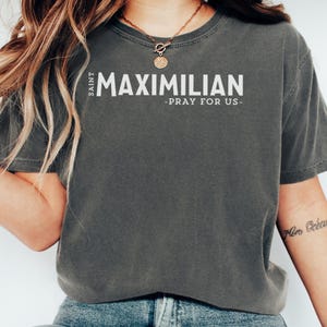 Saint Maximilian Kolbe T-Shirt, Catholic Saint Tee, Pray For Us, Comfort Colors Shirt, Religious Gift, Christian Apparel