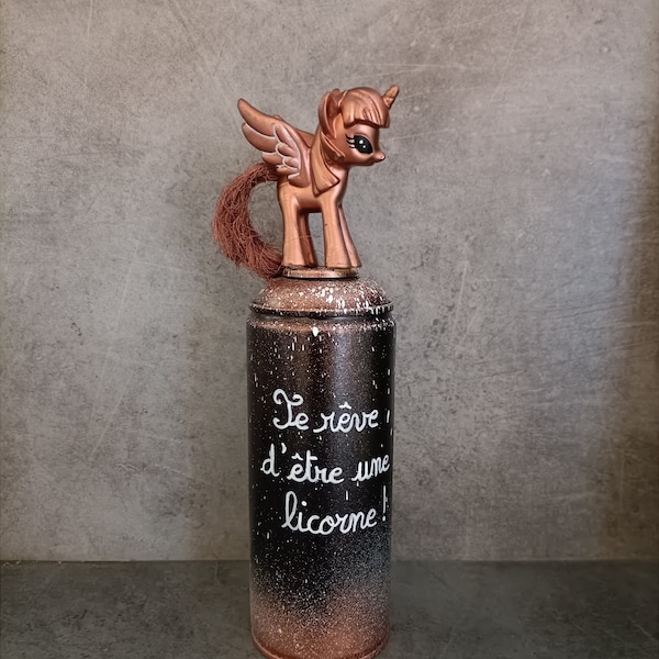 Bombe aérosol customisée licorne / custom