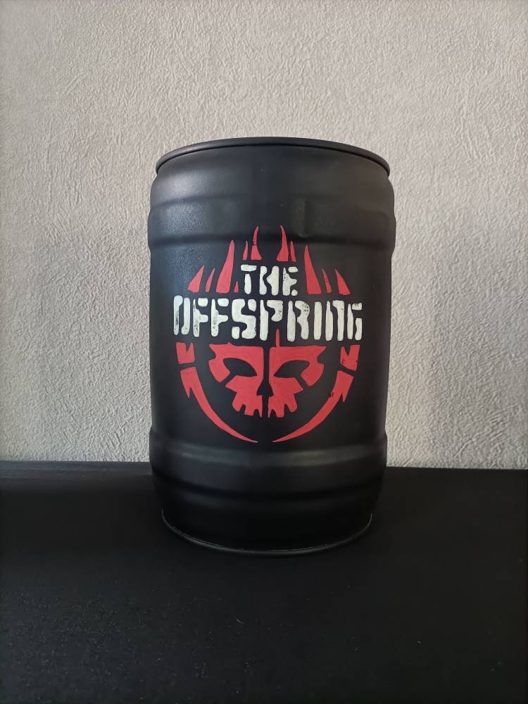 Maxi Tirelire - Fût de Bière Recyclé et Customisé à La Peinture Acrylique Mini Baril The Offspring