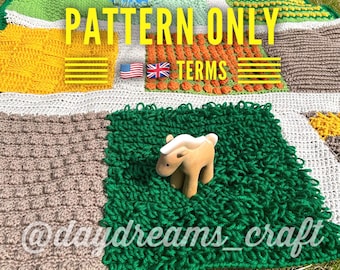 Farm Playmat Crochet Pattern, Baby & Toddler Sensory Blanket (PDF download)