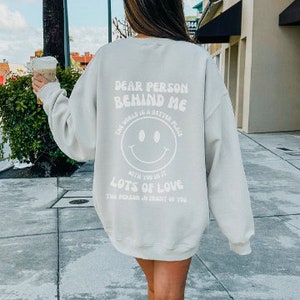 Dear Person Behind Me SVG & PNG File, file taglio gentilezza, smiley face sublimation download digitale, ispirazione, regalo per lei trendy