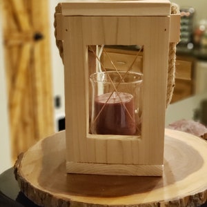 Wooden Candle Lantern | Indoor Lantern | Outdoor Lantern | Rustic Lantern | Farmhouse Lantern | Cabin Lantern | Housewarming | Cedar Lantern