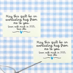 Etykieta na kołdrę, spersonalizowana naszywka na koc, bawełniana tkanina, trwały nadruk w kolorze, naszywki, 3 rozmiary dostępne, mały, średni, duży c005