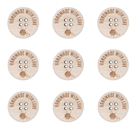 Crochet Customise this Space 20mm Wooden Walnut Buttons Handmade Products