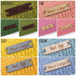 Personalised 28mm x 12mm Rectangle Faux Leather labels. Custom leather labels, Tags handmade items, Tags for Knitting, Tags for Crochet 002 image 3