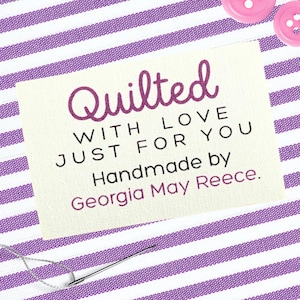 Etykieta na kołdrę, spersonalizowana naszywka na koc, bawełniana tkanina, trwały nadruk w kolorze, naszywki, 3 rozmiary dostępne, mały, średni, duży c012