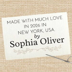 Etykieta na kołdrę, spersonalizowana naszywka na koc, bawełniana tkanina, trwały nadruk w kolorze, naszywki, 3 rozmiary dostępne, mały, średni, duży c014