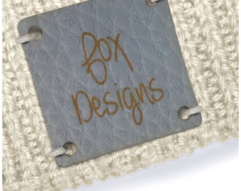 Custom Faux Leather Tags - Sew-On Rectangle Labels - 2 X 0.5 Inch For Handmade Projects 5 Sew On Labels / Rounded Corners - View #2