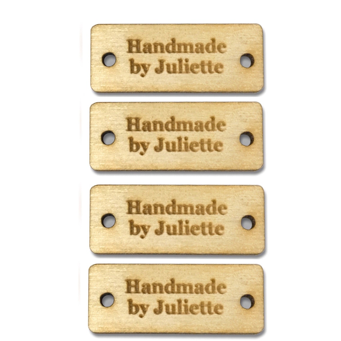 Custom RECTANGLE BAR Tags 28mm X 10mm Birch Wooden Handmade Clothing ...