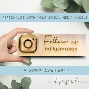 Social Media Handle - Hashtag Birke Freistehendes Schild - Modernes Holz Schild Skandinavischen Stil - Minimalistische Business Beschilderung - Instagram etc