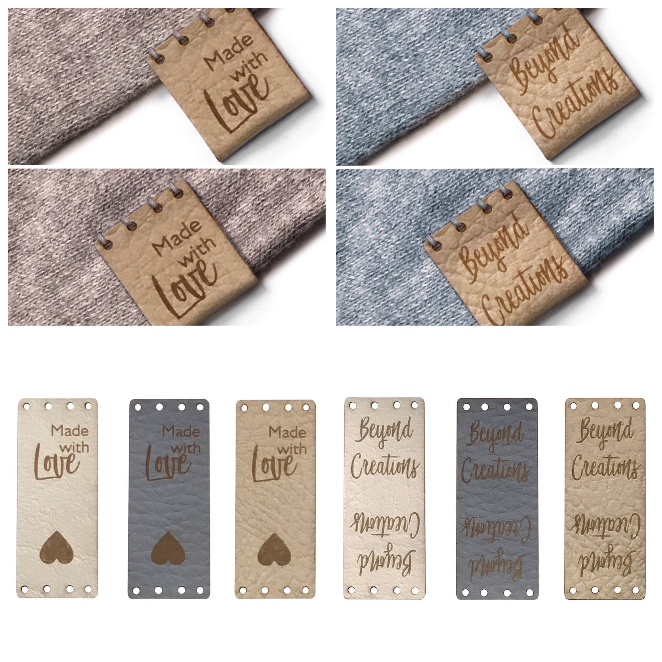 Made With Love Leather Tags for Knit and Crochet Hats Sweaters