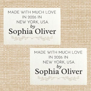 Etykieta na kołdrę, spersonalizowana naszywka na koc, bawełniana tkanina, trwały nadruk w kolorze, naszywki, 3 rozmiary dostępne, mały, średni, duży c017