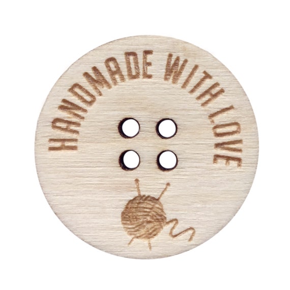 Crochet Customise this Space 20mm Wooden Walnut Buttons Handmade Products