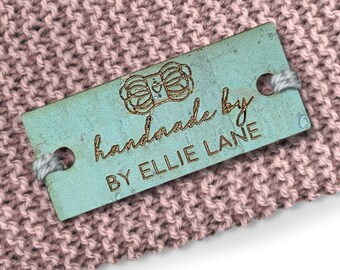 Personalised 28mmx12mm Rectangle Vegan Cork labels. Custom Cork labels, Tags handmade, Tags for Knitting, Tags for Hand sewn products - 074