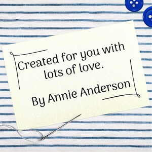 Etykieta na kołdrę, spersonalizowana naszywka na koc, bawełniana tkanina, trwały nadruk w kolorze, naszywki, 3 rozmiary dostępne, mały, średni, duży c023